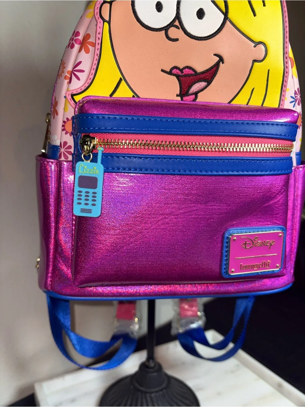 Loungefly Lizzie McGuire Pink & Yellow Cartoon Character Mini Backpack Disney